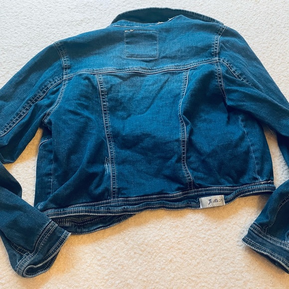 Justice Blue Jean Jacket with Studded Collar - Picture 2 of 3